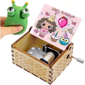 Happy Birthday Gifts for Girl Daughter Music Box with Funny-Toys and Greeting Card for Girl and Gift Box, Engrave Birthday gifts with Gifts Box