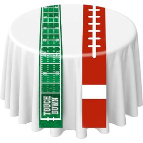 12 Pcs Football Table Runner 108 x 6 Inch Touchdown Football Ribbon Tablecloth Runner Football Aisle Field Party Runners for Game Day Football Party Dining Room Kitchen