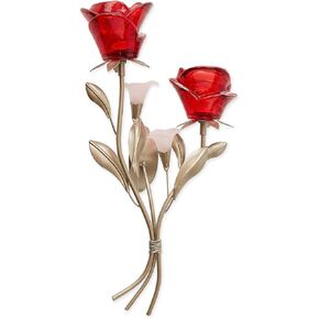 Accent Plus 10018784 Romantic Roses Wall Sconce, White