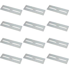 5.1" x 1.5" Adjustable 2 Hole Flat Mending Plate Support with Slots Straps Straight Repair Brace, Mounting Bracket Connector, 12 Pack