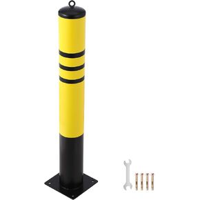 GAOMON Safety Bollard,36 Inch Height Bollard Post,4.5 Inch OD Safety Barrier Bollard,Yellow Powder Coat Pipe Steel Safety Barrier with 4 Free Anchor Bolts,Perfect for Traffic-Sensitive Area,1 Pack