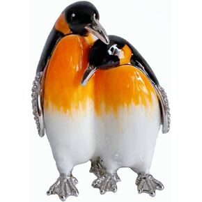 Penguin Figurine HingedTrinket Boxes Penguin Couple Decorative Jewelry Box Jewelry Ring Box Earrings Organizer Home Decor and Gift