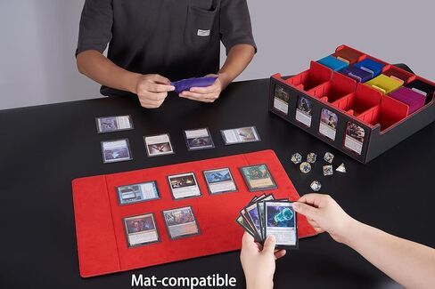 Venssu Card Storage Box for Trading Cards with Card Supporters, 3000+ MTG Deck Box with 24 Colorful Divider Tabs, Trading Card Storage with Viewing Windows Fits for Magic Game Cards (Black and Purple) in Kuwait