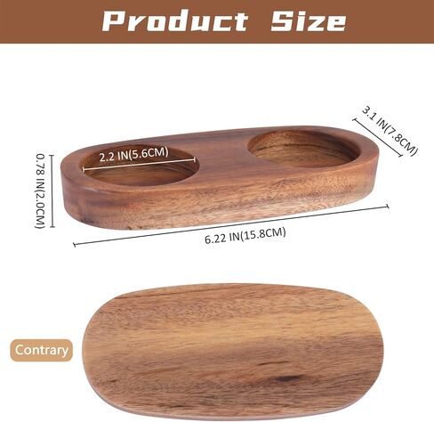 صينية مطحنة الملح والفلفل، (القطر الداخلي 2.25 بوصة) حامل مطحنة فلفل من خشب السنط وتخزين يناسب العديد من المطاحن والهزازات، وإكسسوارات المطبخ in Kuwait