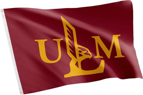 لافتات أعلام جامعة صبار الصحراء في لويزيانا مونرو ULM Warhawks 100% بوليستر للاستخدام الداخلي والخارجي 3x5 (النمط 1) in Saudi Arabia