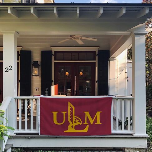 لافتات أعلام جامعة صبار الصحراء في لويزيانا مونرو ULM Warhawks 100% بوليستر للاستخدام الداخلي والخارجي 3x5 (النمط 1) in Saudi Arabia
