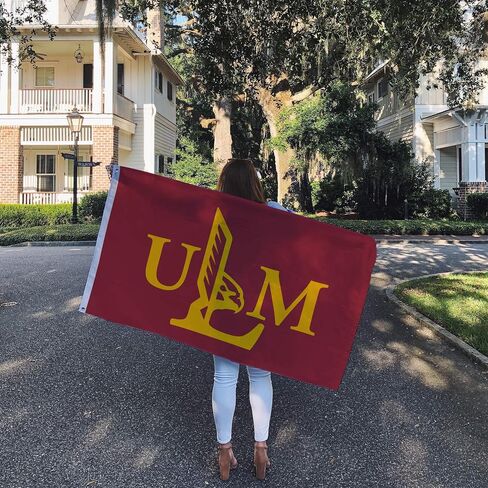 لافتات أعلام جامعة صبار الصحراء في لويزيانا مونرو ULM Warhawks 100% بوليستر للاستخدام الداخلي والخارجي 3x5 (النمط 1) in Saudi Arabia