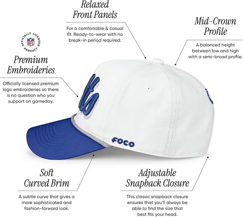 FOCO Men's NFL Team Logo Monty Script Marquee Rf Hat Caps in Saudi Arabia