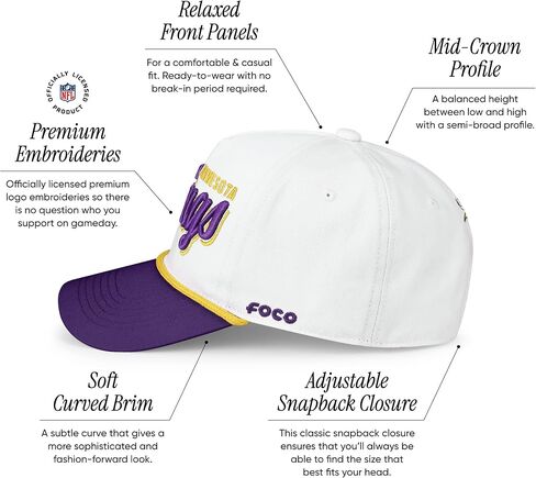 FOCO Men's NFL Team Logo Monty Script Marquee Rf Hat Caps in Saudi Arabia