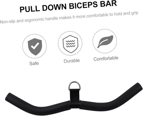 SUPVOX 1pc Fitness Bar Adjustable Hand Bar Cable Attachment Adjustable Barbell Cable Machine Attachment Cable Machine Accessories Down Biceps Bar Curl Bar Tool Portable Steel in Saudi Arabia