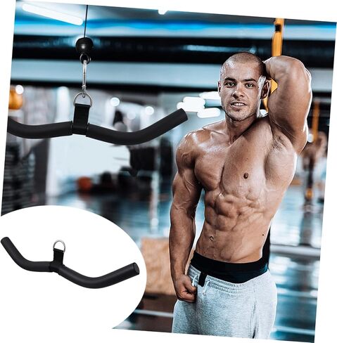 SUPVOX 1pc Fitness Bar Adjustable Hand Bar Cable Attachment Adjustable Barbell Cable Machine Attachment Cable Machine Accessories Down Biceps Bar Curl Bar Tool Portable Steel in Saudi Arabia