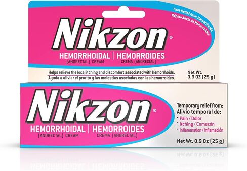 Nikzon Max Strength Hemorrhoid Treatment Cream, Vasoconstrictor & Anesthetic, Fast Soothing Relief from Hemorrhoidal Pain, Itching, Burning & Inflammation, with Aloe Vera & Vitamin E, 0.9 Oz, 2-Pack in Saudi Arabia