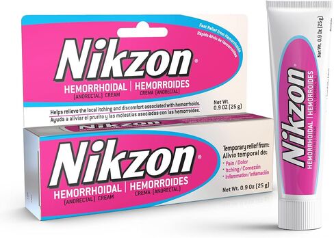 Nikzon Max Strength Hemorrhoid Treatment Cream, Vasoconstrictor & Anesthetic, Fast Soothing Relief from Hemorrhoidal Pain, Itching, Burning & Inflammation, with Aloe Vera & Vitamin E, 0.9 Oz, 2-Pack in Saudi Arabia