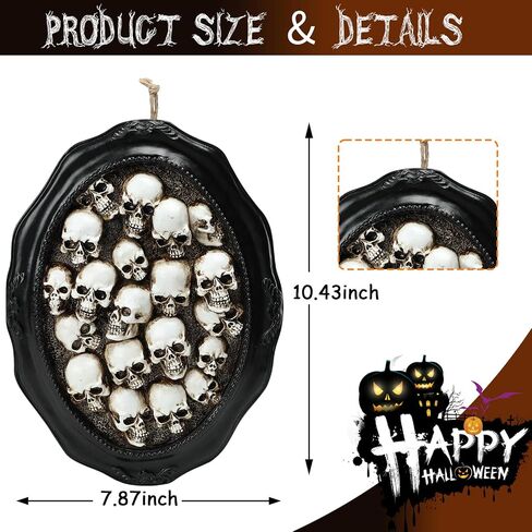 WONDER GARDEN Halloween Skulls Heads - Skulls Halloween Decor - Hanging Halloween Wall Art with Mini Skulls for Halloween Decorations Indoor Party in Saudi Arabia