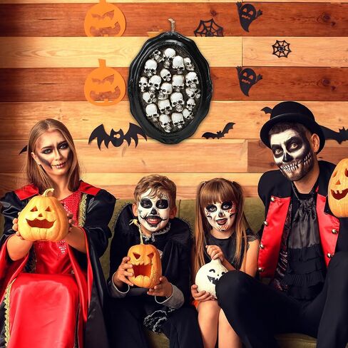 WONDER GARDEN Halloween Skulls Heads - Skulls Halloween Decor - Hanging Halloween Wall Art with Mini Skulls for Halloween Decorations Indoor Party in Saudi Arabia