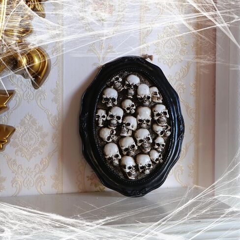 WONDER GARDEN Halloween Skulls Heads - Skulls Halloween Decor - Hanging Halloween Wall Art with Mini Skulls for Halloween Decorations Indoor Party in Saudi Arabia