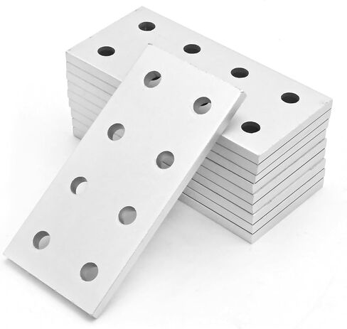MDEOOSKY 10 Pcs Flat Mending Plates 8×3.8cm, 8 Hole Rectangle Flat Joining Plates, Aluminum Heavy Duty Mending Joining Plates External Joining Fasteners in Saudi Arabia