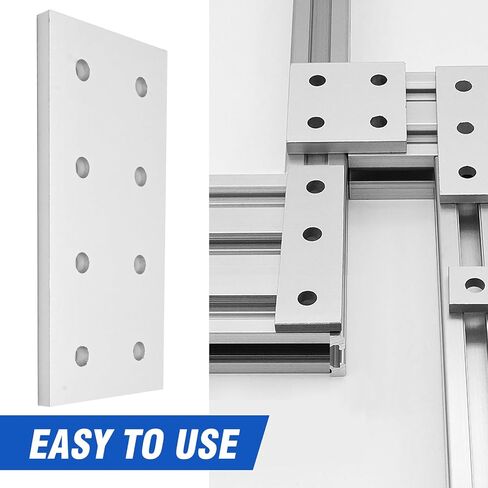MDEOOSKY 10 Pcs Flat Mending Plates 8×3.8cm, 8 Hole Rectangle Flat Joining Plates, Aluminum Heavy Duty Mending Joining Plates External Joining Fasteners in Saudi Arabia