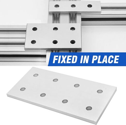 MDEOOSKY 10 Pcs Flat Mending Plates 8×3.8cm, 8 Hole Rectangle Flat Joining Plates, Aluminum Heavy Duty Mending Joining Plates External Joining Fasteners in Saudi Arabia