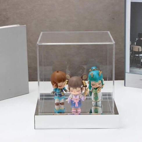 صندوق عرض بأشكال قاعدة مكعبة من الأكريليك الشفاف، صندوق هدايا مربع بمرآة فضية، صناديق تذكار، حاويات تنظيم عرض للتخزين على شكل زهرة لذكرى عيد الميلاد، 6 بوصات in Kuwait