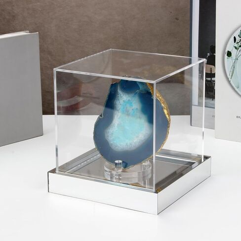 صندوق عرض بأشكال قاعدة مكعبة من الأكريليك الشفاف، صندوق هدايا مربع بمرآة فضية، صناديق تذكار، حاويات تنظيم عرض للتخزين على شكل زهرة لذكرى عيد الميلاد، 6 بوصات in Kuwait