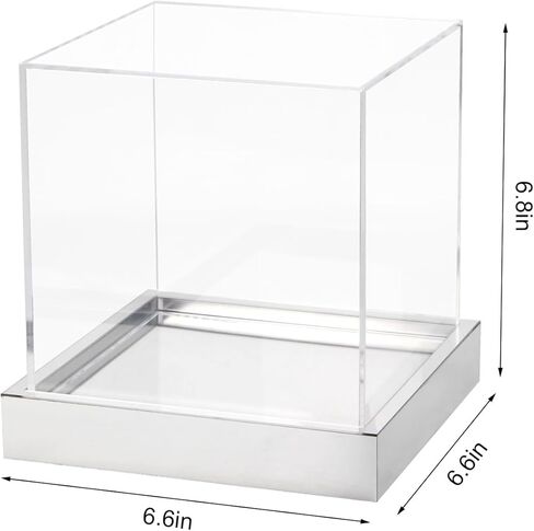 صندوق عرض بأشكال قاعدة مكعبة من الأكريليك الشفاف، صندوق هدايا مربع بمرآة فضية، صناديق تذكار، حاويات تنظيم عرض للتخزين على شكل زهرة لذكرى عيد الميلاد، 6 بوصات in Kuwait