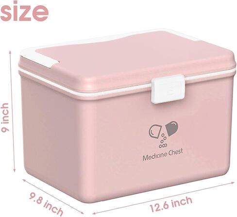 Medicine Box With Latch Lock,Box For Medication with Pill Case To Store Medicine And Pill,12.63 * 9.88 * 9.05 inches,Blue in Saudi Arabia