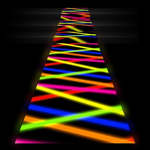 Haull 118 x 39 Inch Neon Light up Dance Floor Neon Party Decorations Blacklight Rug Glow in The Dark UV Reactive Fluorescent for Christmas Halloween Birthday Wedding Party Favors (Paint Splatter) in Saudi Arabia