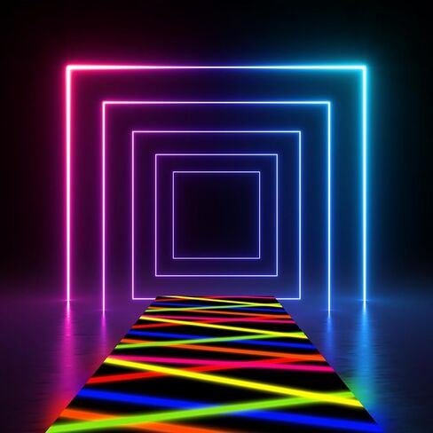 Haull 118 x 39 Inch Neon Light up Dance Floor Neon Party Decorations Blacklight Rug Glow in The Dark UV Reactive Fluorescent for Christmas Halloween Birthday Wedding Party Favors (Paint Splatter) in Saudi Arabia