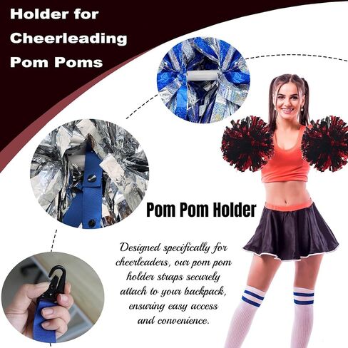 TEYOUYI Pom Pom Holder for Cheerleaders Backpack Straps for Pom Poms-The Perfect Accessory for Cheerleaders No pom poms Included No pom poms Included in Saudi Arabia