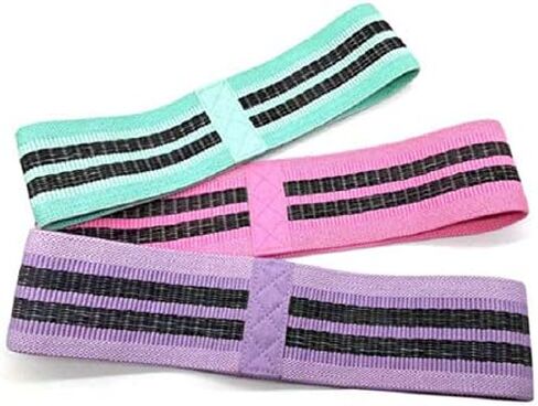 3 Levels Resistance Bands for Legs and Butt Exercise Bands, Women Sports Fitness Band for Squat Glute Hip Training - Non Slip Elastic Booty Bands in Saudi Arabia