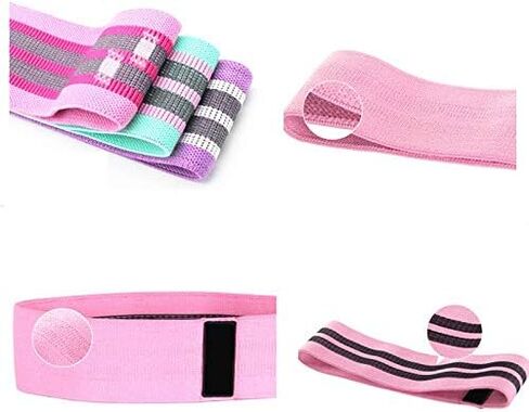 3 Levels Resistance Bands for Legs and Butt Exercise Bands, Women Sports Fitness Band for Squat Glute Hip Training - Non Slip Elastic Booty Bands in Saudi Arabia