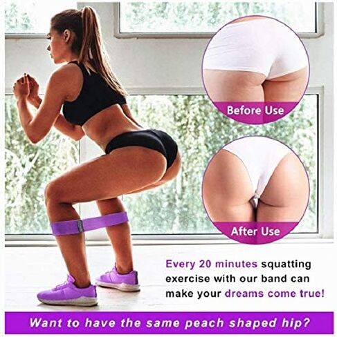 3 Levels Resistance Bands for Legs and Butt Exercise Bands, Women Sports Fitness Band for Squat Glute Hip Training - Non Slip Elastic Booty Bands in Saudi Arabia