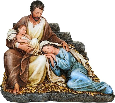 Joseph's Studio by Roman - Holy Family with Sleeping Mary Figure, Christmas Collection, 6.7" H, Resin, Decorative, Religious Gift, Home Decor, Durable, Long Lasting, Gift Boxed in Kuwait