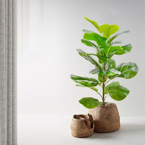 31" Tall Artificial Fiddle Leaf Fig Tree Faux Ficus Lyrata for Indoor Outdoor Office Home Shop Farmhouse Decor (31 inch) in Saudi Arabia
