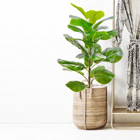 31" Tall Artificial Fiddle Leaf Fig Tree Faux Ficus Lyrata for Indoor Outdoor Office Home Shop Farmhouse Decor (31 inch) in Saudi Arabia