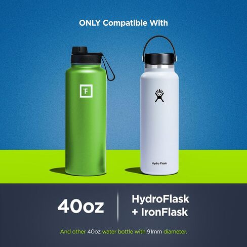ENCASED Water Bottle Carrier with Strap, Designed for 40 OZ HydroFlask and IronFlask Bottles (Wide Mouth) Adjustable Shoulder Bag and Hand Strap - Insulated Sleeve w/Phone Storage Pocket (Neoprene) in Saudi Arabia
