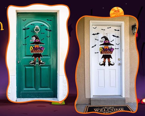 علامة الهالوين - أشم رائحة الأطفال ديكور معلق خفافيش ديكور جداري Hocus Pocus معلق أرجل ساحرة قبعة زينة لتزيين باب غرفة المنزل في الهالوين in Kuwait