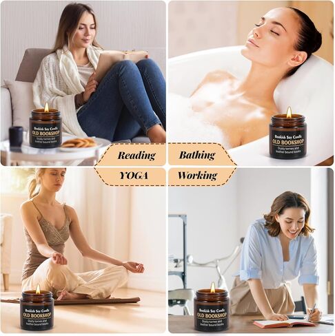 6 قطع هدايا لمحبي الكتب للنساء، هدايا كتابية للنساء، هدايا شموع مكتبة قديمة، هدايا شموع الصويا لمحبي الكتب، هدايا شكر لمكتبة القراءة in Kuwait