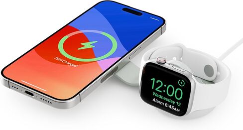 شاحن Twelve South Butterfly 2 في 1 USB-C MagSafe | تصميم مدمج مناسب للسفر، شحن سريع لجهاز iPhone وApple Watch in Kuwait