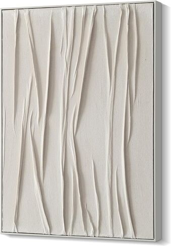 Pigort Abstract Wall Art for Living Room, Black and White Large Framed Canvas 3D Textured Modern Minimalist Art Work Painting for Bedroom Guest Room Hallway Home Office 24"x36" Set of 3 in Saudi Arabia