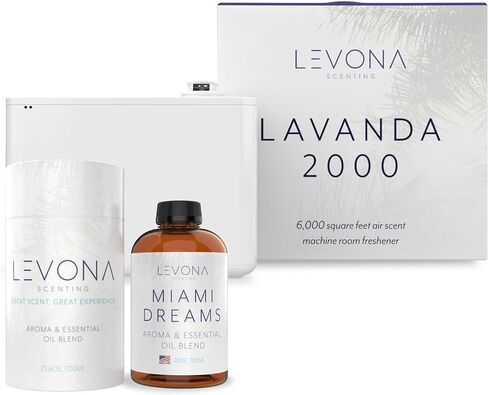 Levona Scent Lavanda 2000 Diffuser - HVAC System with Smart App Control, Scent Diffuser for Whole House, Office, Hotel, & Large Spaces - Coverage 6000 sq ft - Includes Miami Dreams 700ml Essential Oil in Saudi Arabia