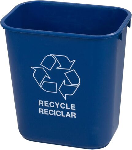 Carlisle FoodService Products 342913REC14 Plastic Recycle Deskside Wastebasket, 13 Quart, Blue in Saudi Arabia