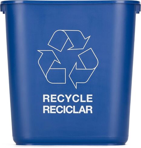 Carlisle FoodService Products 342913REC14 Plastic Recycle Deskside Wastebasket, 13 Quart, Blue in Saudi Arabia