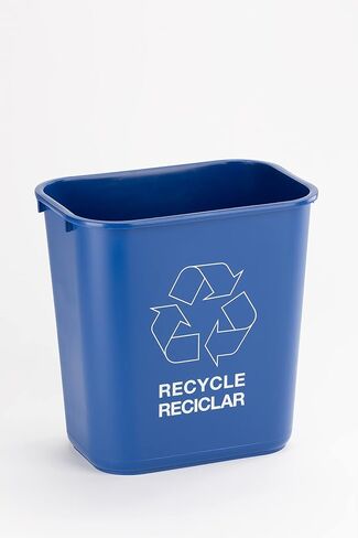 Carlisle FoodService Products 342913REC14 Plastic Recycle Deskside Wastebasket, 13 Quart, Blue in Saudi Arabia