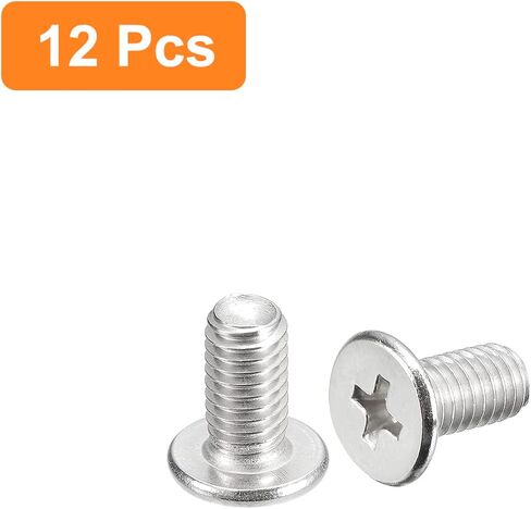 uxcell M5-0.8 x 16mm 12Pcs Flat Round Head Screws 304 Stainless Steel Phillips Drive Machine Screws Hardware Fastener for Furniture Connection in Saudi Arabia