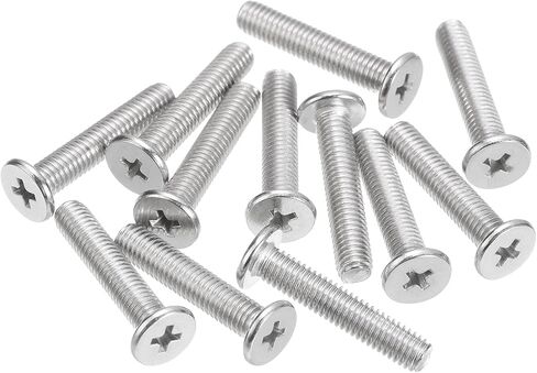 uxcell M5-0.8 x 16mm 12Pcs Flat Round Head Screws 304 Stainless Steel Phillips Drive Machine Screws Hardware Fastener for Furniture Connection in Saudi Arabia