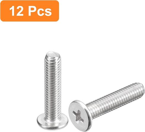 uxcell M5-0.8 x 16mm 12Pcs Flat Round Head Screws 304 Stainless Steel Phillips Drive Machine Screws Hardware Fastener for Furniture Connection in Saudi Arabia