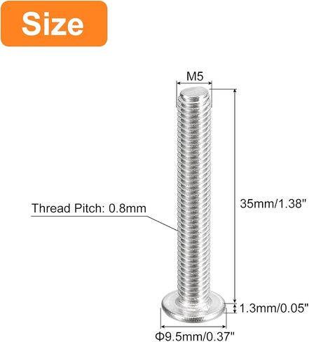 uxcell M5-0.8 x 16mm 12Pcs Flat Round Head Screws 304 Stainless Steel Phillips Drive Machine Screws Hardware Fastener for Furniture Connection in Saudi Arabia
