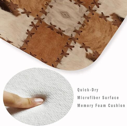 Cowhide Rug for Living Room Brown Runner Rug for Hallway 2x6 Farmhouse Western Throw Rug,Patchwork Cow Fur Print Area Rug Non-Slip Floor Carpet for Bedroom Living Room Entrance Door Mat Washable Rug in Saudi Arabia
